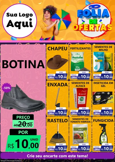 Modelo de Encarte para Encarte A4 Vertical com o tema Folia de Ofertas para Agropecuária