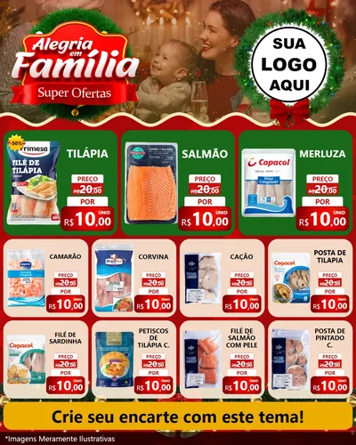 Modelo de Rede Social para Feed Instagram com o tema Alegria Em Família - Super Ofertas para Peixaria