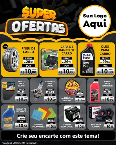 Modelo de Rede Social para Feed Instagram com o tema Super Ofertas - Autopeças para Auto peças
