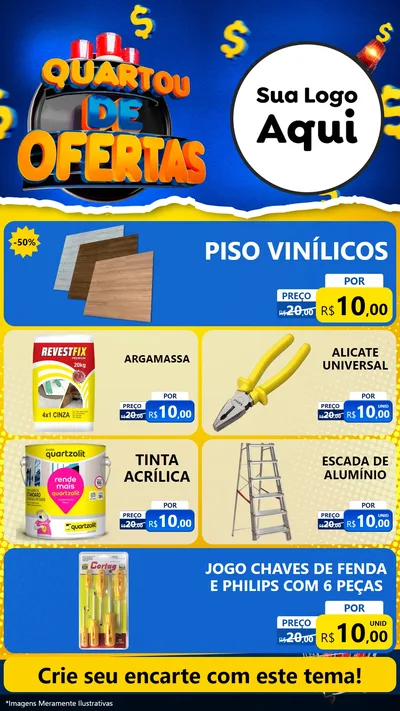Modelo de TV para TV Vertical com o tema Quartou de Ofertas para Material para Construção