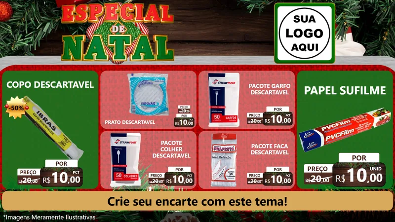 Modelo de TV para TV Horizontal com o tema Especial de Natal para Embalagens