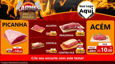 Modelo de TV para TV Horizontal com o tema Segunda das Carnes para Açougue