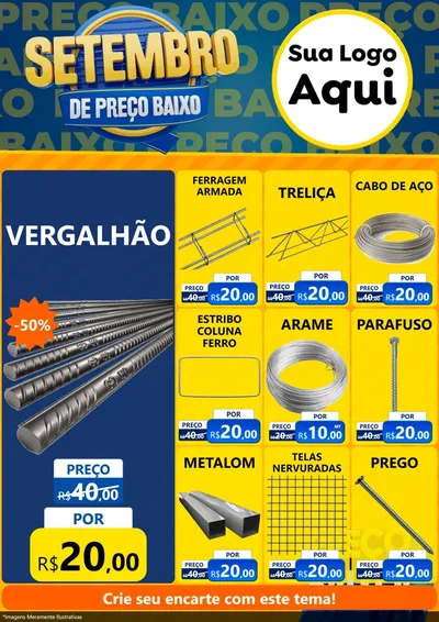 Modelo de Encarte para Encarte A4 Vertical com o tema Setembro De Preço Baixo para Ferragens
