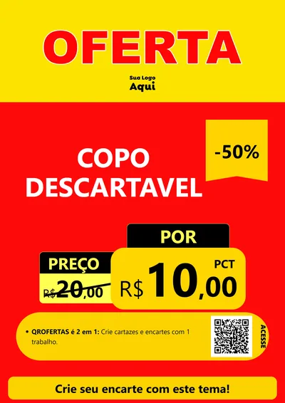 Modelo de Cartaz para Cartaz A4 Vertical com o tema OFERTA - Vermelho Cartaz para Embalagens