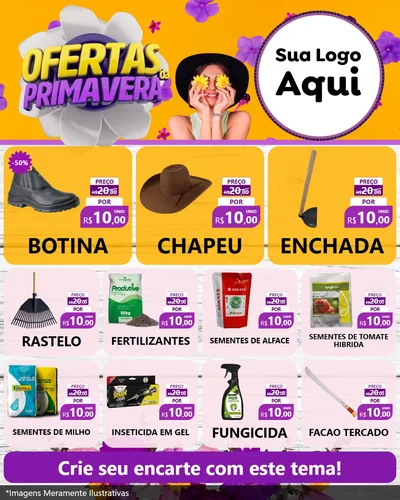 Modelo de Rede Social para Feed Instagram com o tema Ofertas Da Primavera para Agropecuária