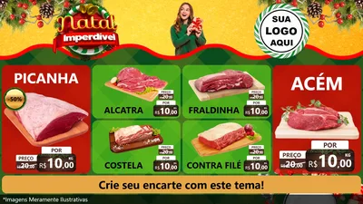 Modelo de TV para TV Horizontal com o tema Natal Imperdível para Açougue
