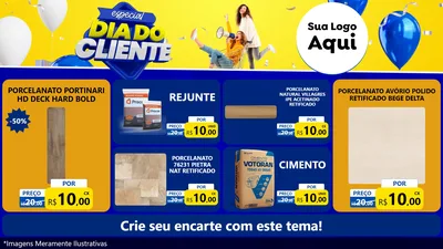 Modelo de TV para TV Horizontal com o tema Especial Dia do Cliente para Pisos e revestimentos