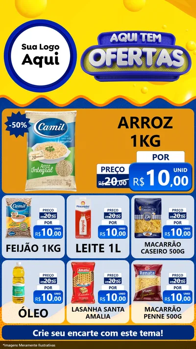 Modelo de Rede Social para Stories com o tema Aqui Tem Ofertas para Supermercado