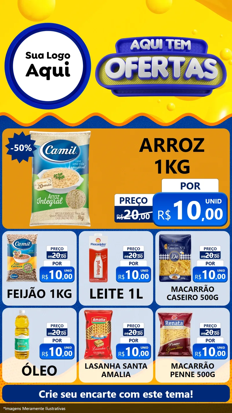 Modelo de Rede Social para Stories com o tema Aqui Tem Ofertas para Supermercado