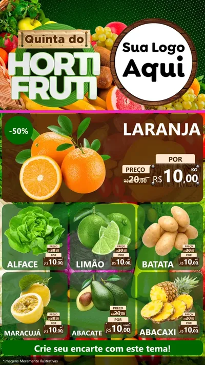 Modelo de Rede Social para Stories com o tema Quinta do Hortifrúti para Hortifrúti