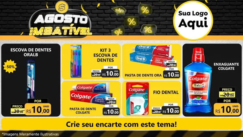 Modelo de TV para TV Horizontal com o tema Agosto Imbatível para Higiene Pessoal