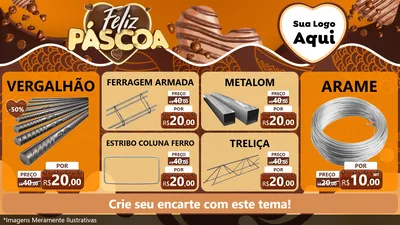 Modelo de TV para TV Horizontal com o tema Feliz Páscoa para Ferragens