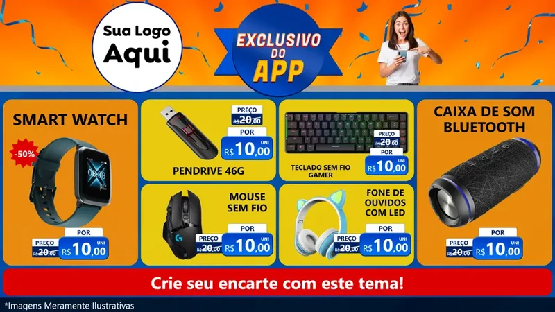 Modelo de TV para TV Horizontal com o tema Exclusivo do Aplicativo para Informática