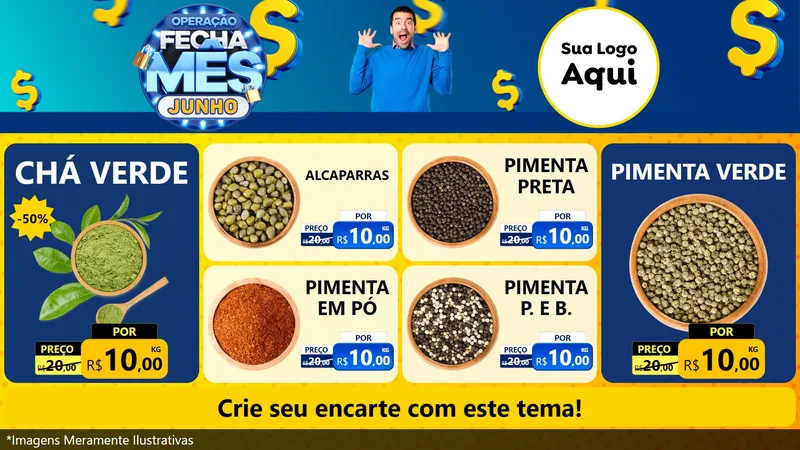 Modelo de TV para TV Horizontal com o tema Operação Fecha Mês, Junho para Produtos Naturais