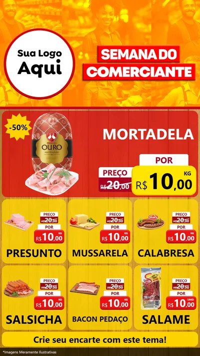 Modelo de Rede Social para Stories com o tema Semana do Comerciante para Frios e Laticínios