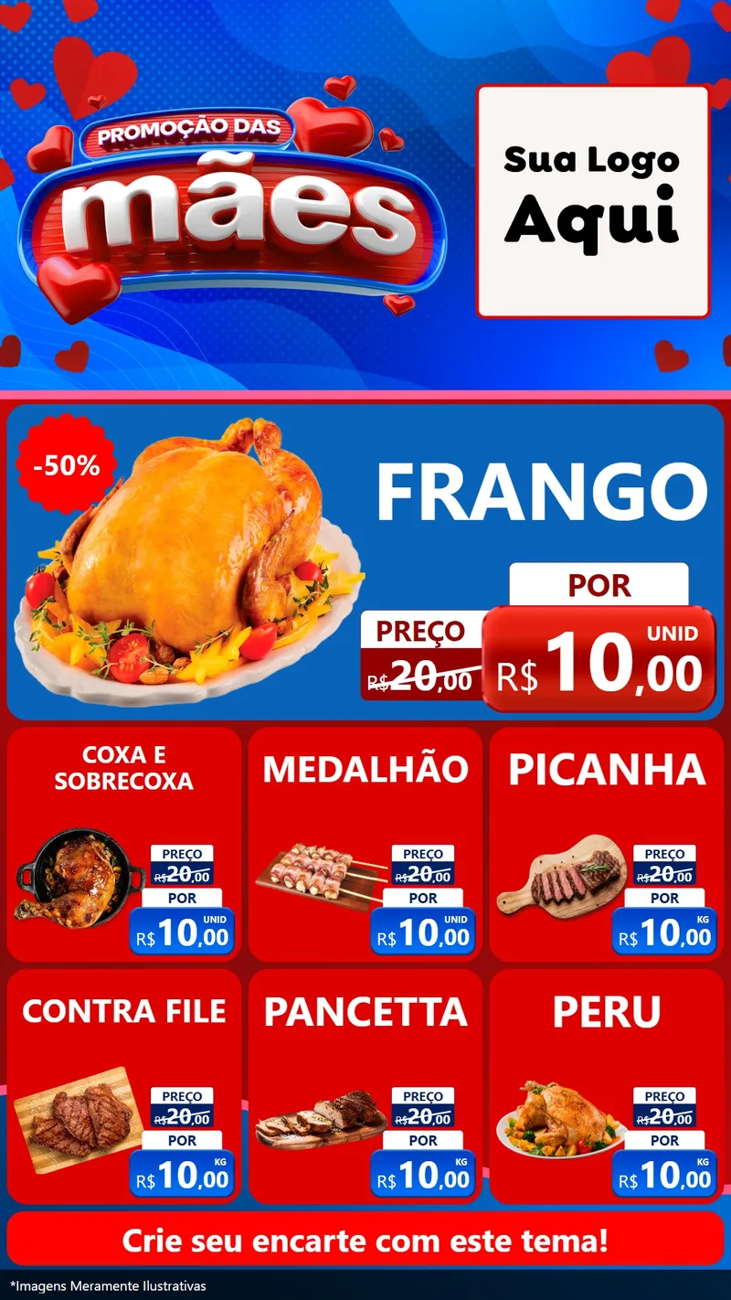 Modelo de Rede Social para Stories com o tema Promoção das Mães para Assados