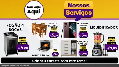 Modelo de TV para TV Horizontal com o tema Nossos Serviços para Móveis e Eletro