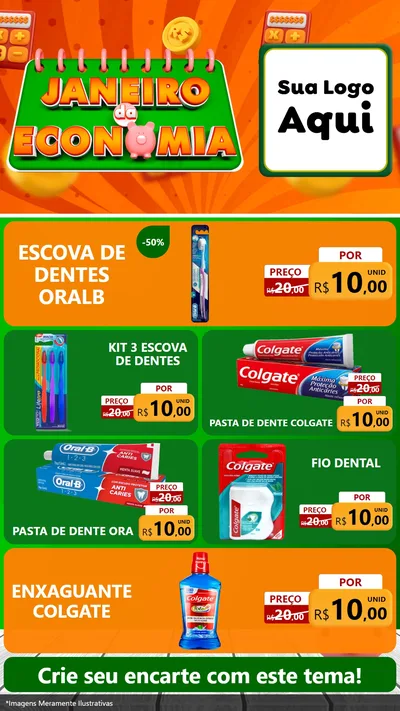 Modelo de TV para TV Vertical com o tema Janeiro da Economia para Higiene Pessoal