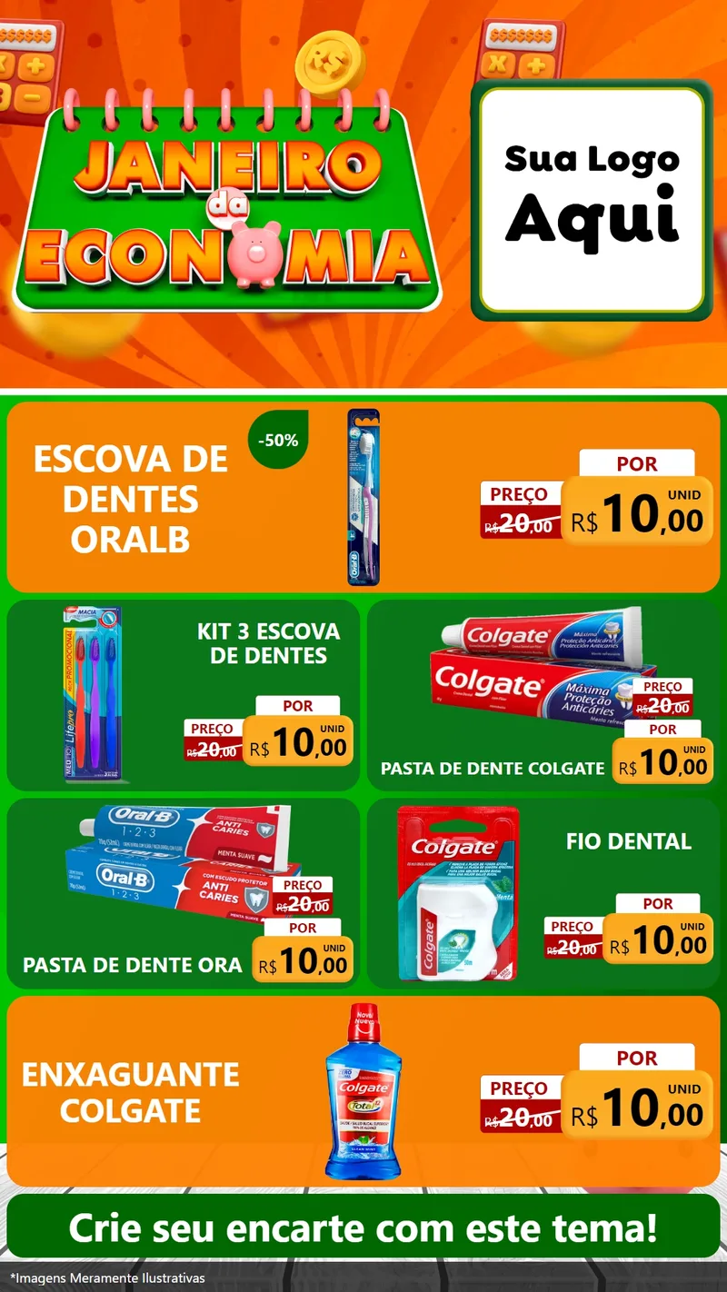 Modelo de TV para TV Vertical com o tema Janeiro da Economia para Higiene Pessoal