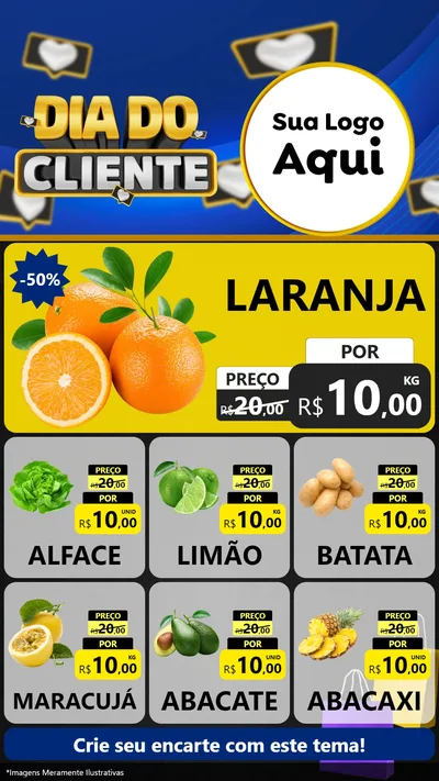 Modelo de Rede Social para Stories com o tema Dia Do Cliente para Hortifrúti