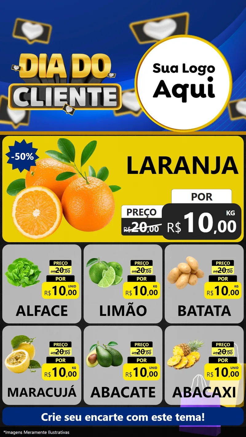 Modelo de Rede Social para Stories com o tema Dia Do Cliente para Hortifrúti