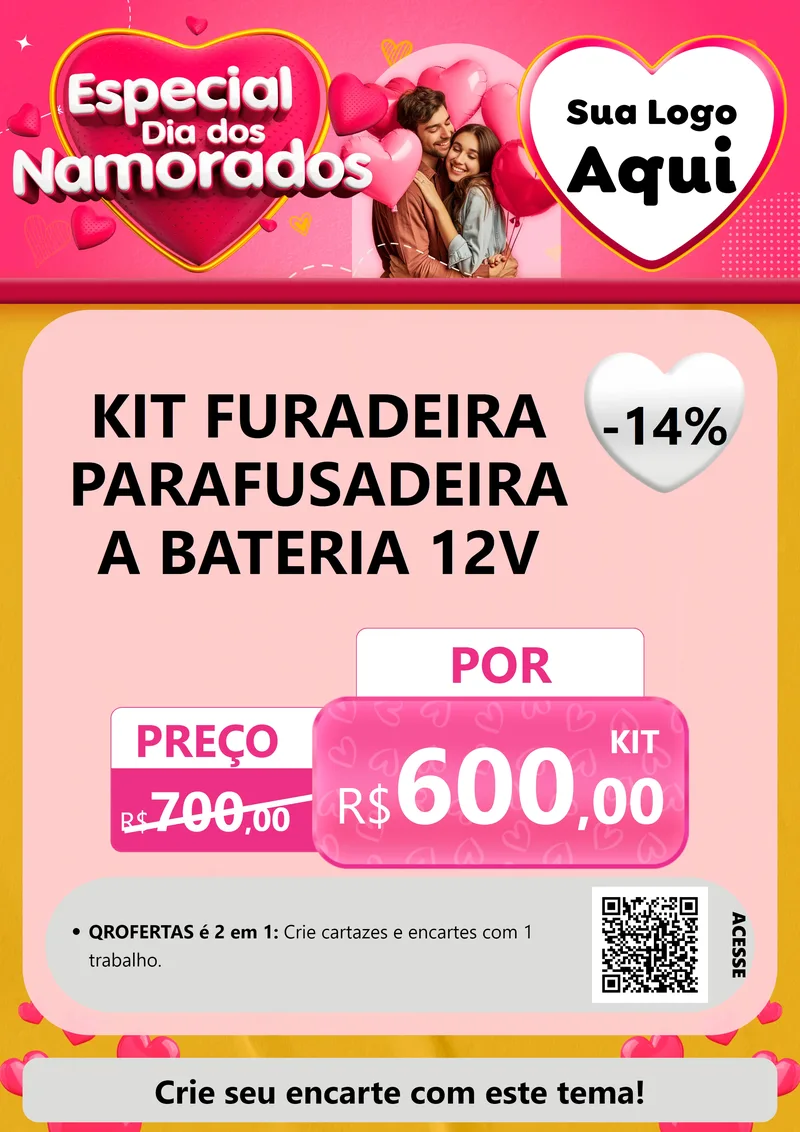 Modelo de Cartaz para Cartaz A4 Vertical com o tema Especial Dia dos Namorados para Maquinas e Ferramentas