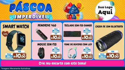 Modelo de TV para TV Horizontal com o tema Páscoa Imperdível para Informática