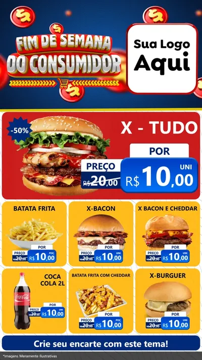 Modelo de Rede Social para Stories com o tema Fim de Semana do Consumidor para Hamburgueria