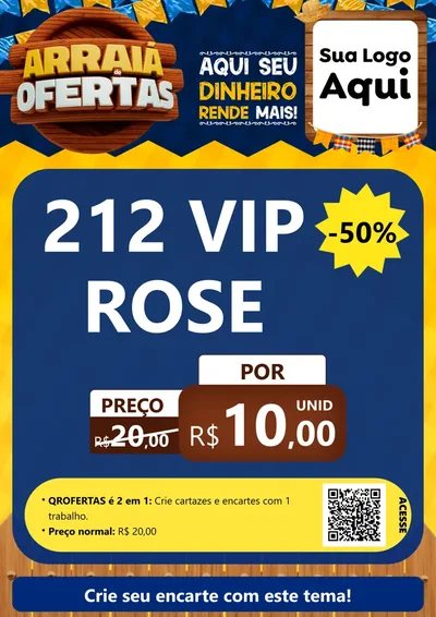 Modelo de Cartaz para Cartaz A4 Vertical com o tema Arraiá de Ofertas - Junina para Perfumes