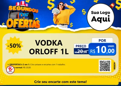 Modelo de Cartaz para Cartaz A4 Horizontal com o tema Segundou de Ofertas para Distribuidora de bebidas