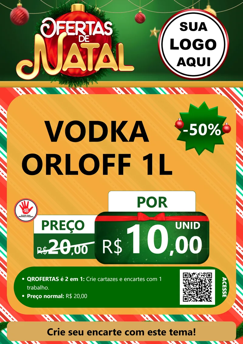 Modelo de Cartaz para Cartaz A4 Vertical com o tema Ofertas de Natal para Distribuidora de bebidas