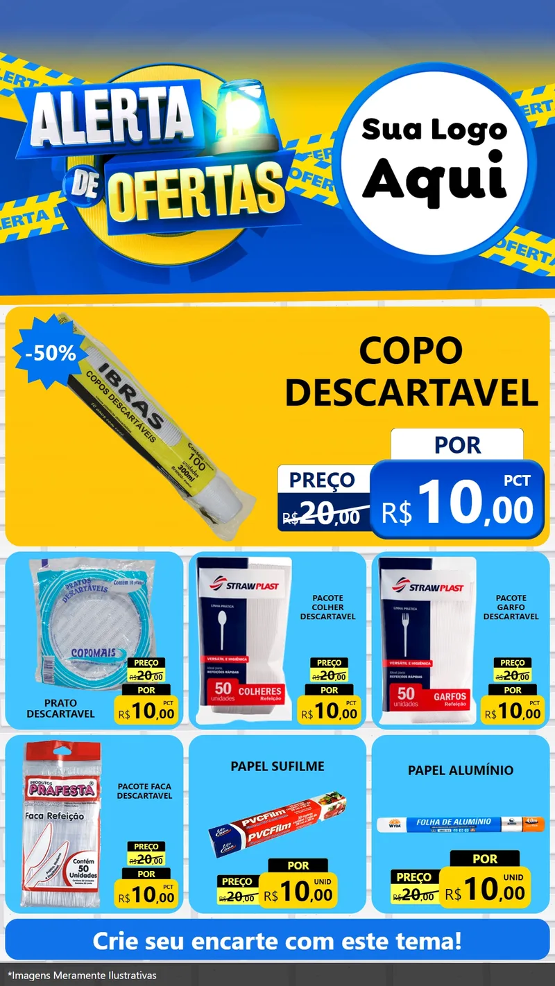 Modelo de Rede Social para Stories com o tema Alerta de Ofertas para Embalagens