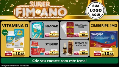 Modelo de TV para TV Horizontal com o tema Super Fim de Ano para Farmácia