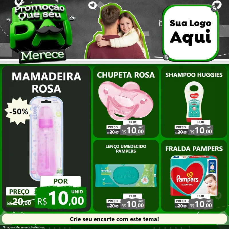 Modelo de Rede Social para Feed Facebook com o tema Promoção Que seu Pai Merece para Bebês