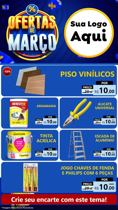 Modelo de TV para TV Vertical com o tema Ofertas de Março para Material para Construção