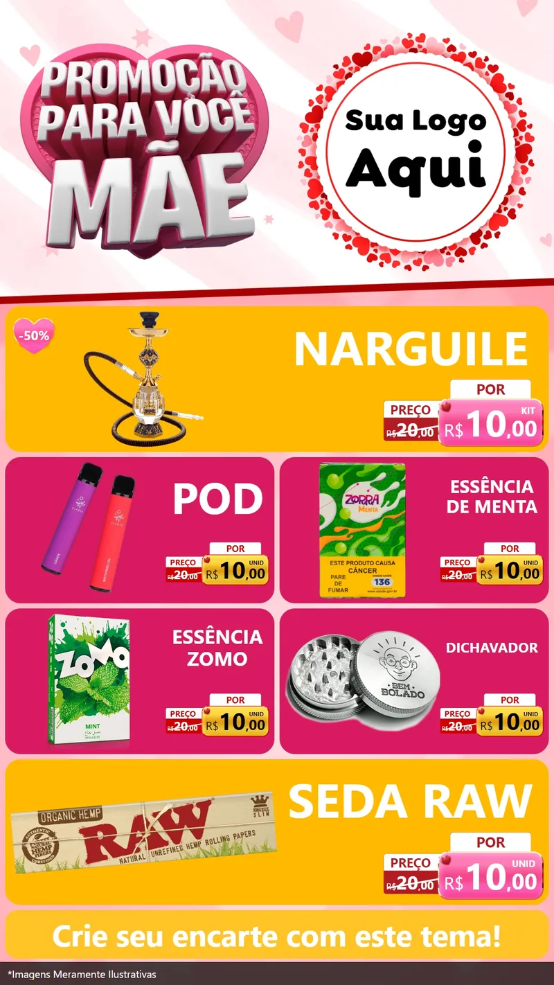 Modelo de TV para TV Vertical com o tema Promoção Para Você Mãe para Tabacaria