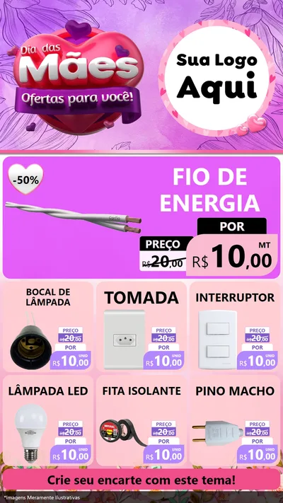 Modelo de Rede Social para Stories com o tema Dia das Mães Ofertas para Você! para Materiais Elétricos