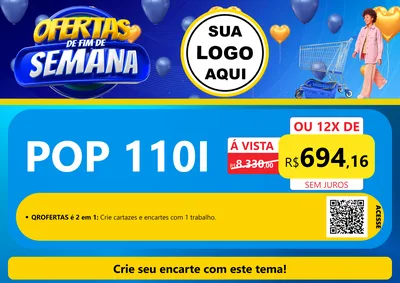 Modelo de Cartaz para Cartaz A4 Horizontal com o tema Ofertas de Fim de Semana para Concessionaria de Motos