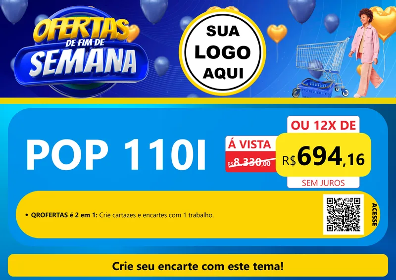Modelo de Cartaz para Cartaz A4 Horizontal com o tema Ofertas de Fim de Semana para Concessionaria de Motos