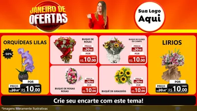 Modelo de TV para TV Horizontal com o tema Janeiro de Ofertas para Floricultura e jardim