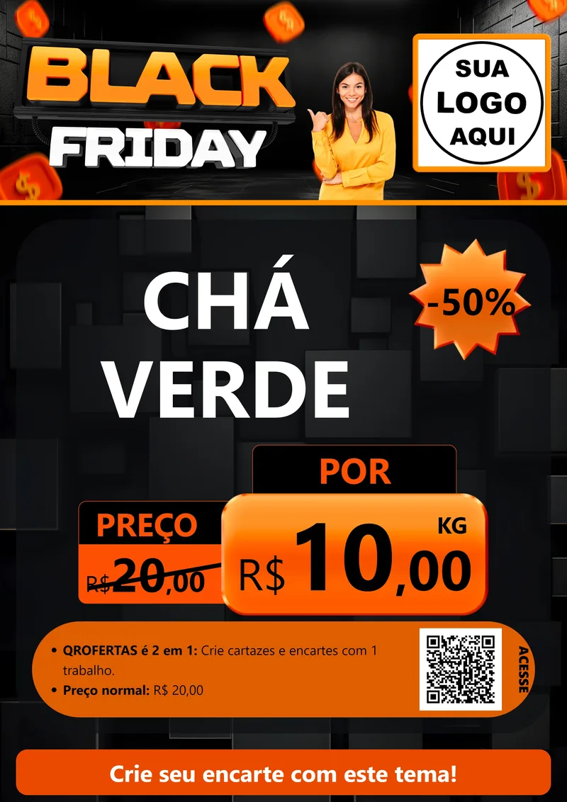 Modelo de Cartaz para Cartaz A4 Vertical com o tema Black Friday para Produtos Naturais