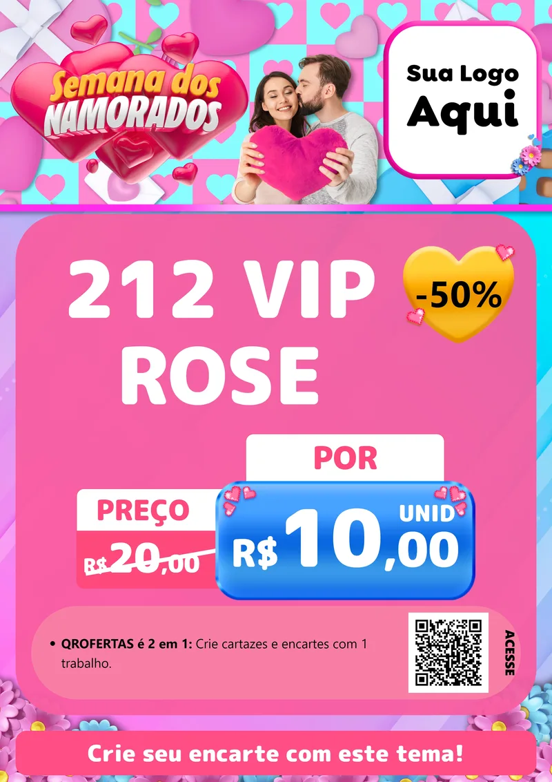 Modelo de Cartaz para Cartaz A4 Vertical com o tema Semana dos Namorados para Perfumes