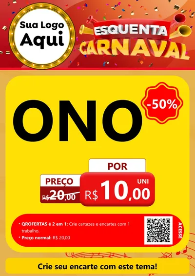 Modelo de Cartaz para Cartaz A4 Vertical com o tema Esquenta Carnaval para Óticas