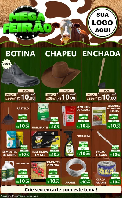 Modelo de Encarte para Encarte Grande com o tema Mega Feirão - Agro para Agropecuária