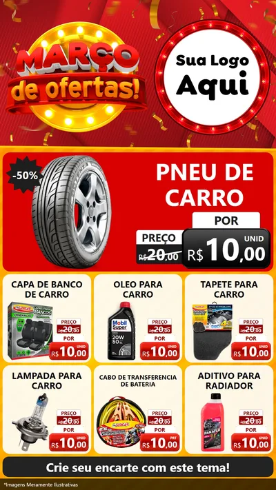 Modelo de Rede Social para Stories com o tema Março de Ofertas! para Auto peças