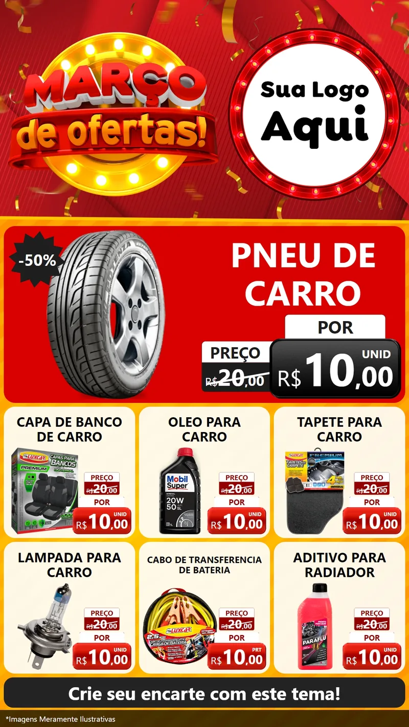Modelo de Rede Social para Stories com o tema Março de Ofertas! para Auto peças