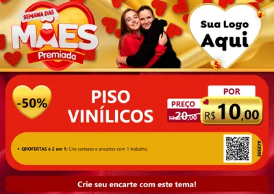 Modelo de Cartaz para Cartaz A4 Horizontal com o tema Semana das Mães Premiada para Material para Construção