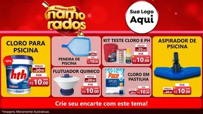 Modelo de TV para TV Horizontal com o tema Semana dos namorados para Produtos para Piscina