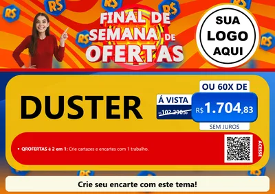 Modelo de Cartaz para Cartaz A4 Horizontal com o tema Final de Semana de Ofertas para Concessionaria de Carros