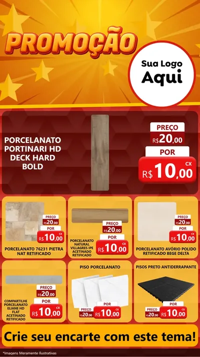 Modelo de Rede Social para Stories com o tema Promoção para Pisos e revestimentos